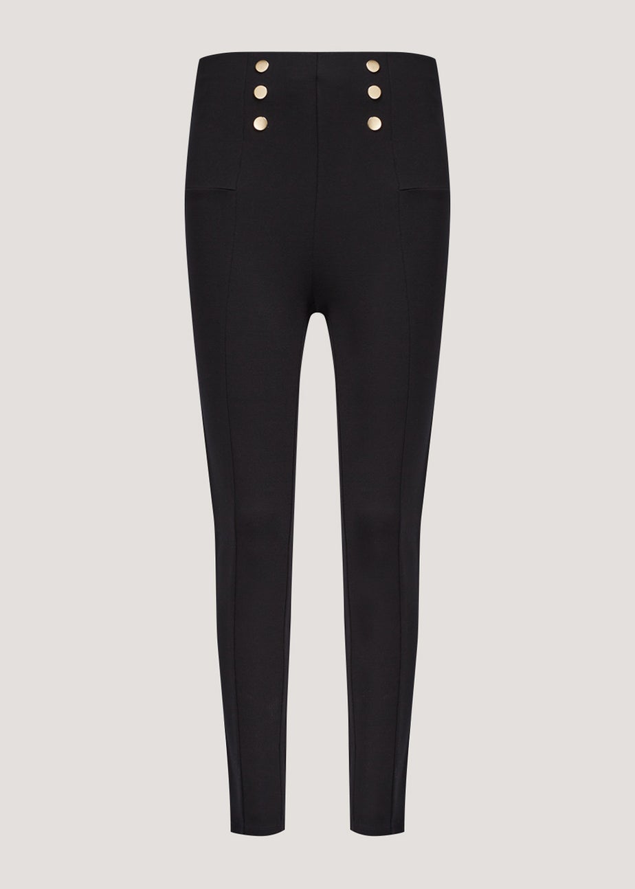 Black Button Body Shaper Leggings