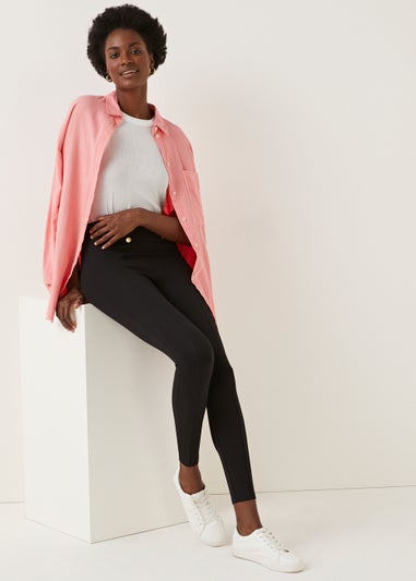 Black Button Body Shaper Leggings