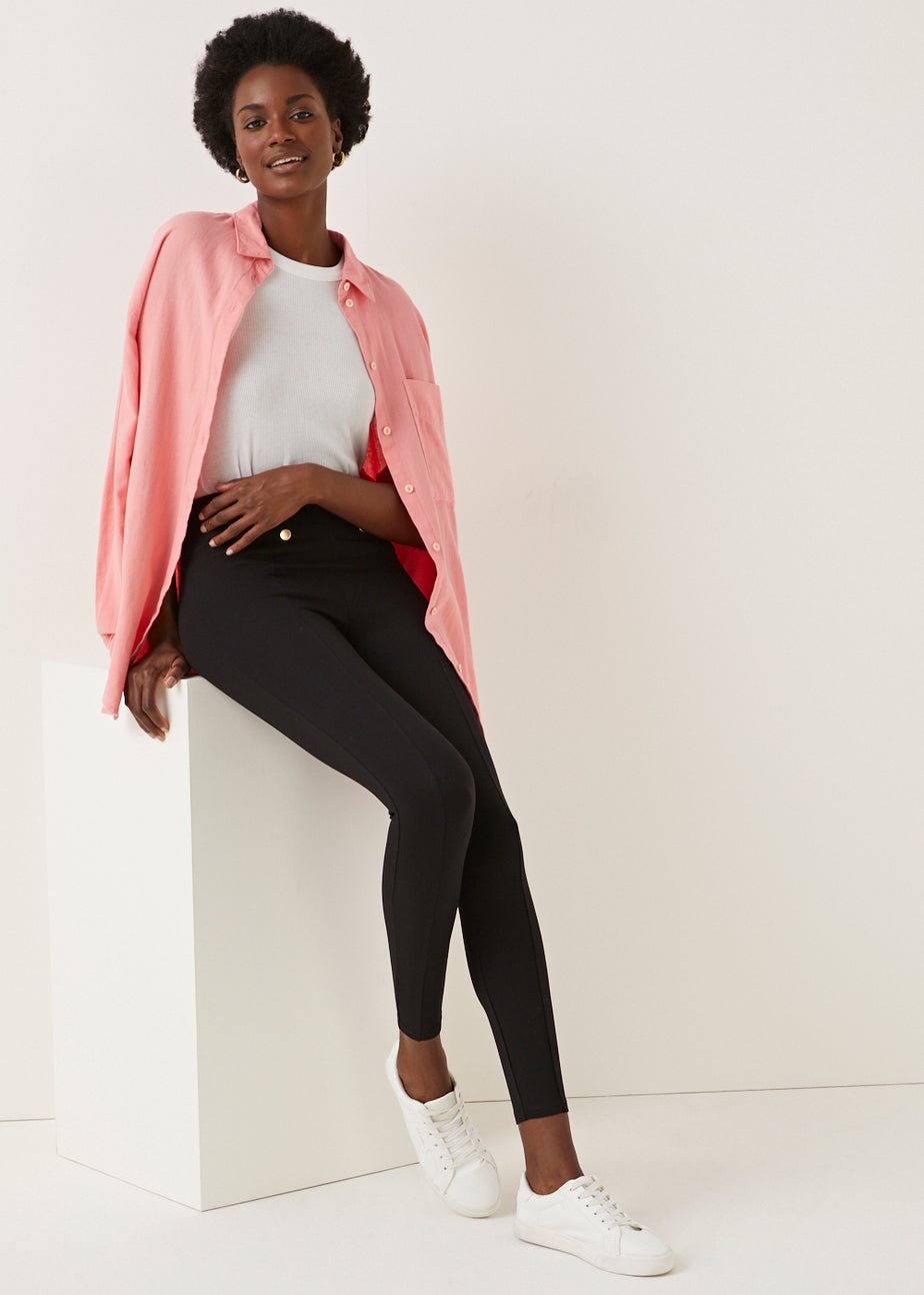 Black Button Body Shaper Leggings