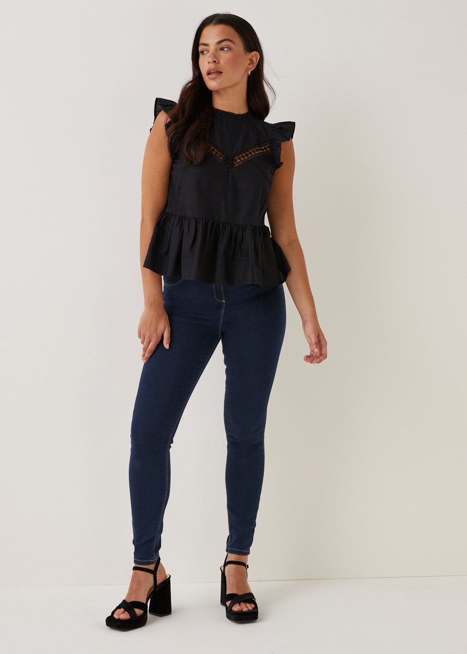 Black Frill Victoriana Blouse