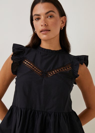 Black Frill Victoriana Blouse