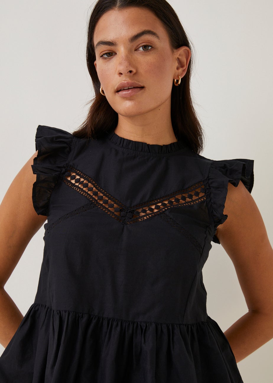 Black Frill Victoriana Blouse