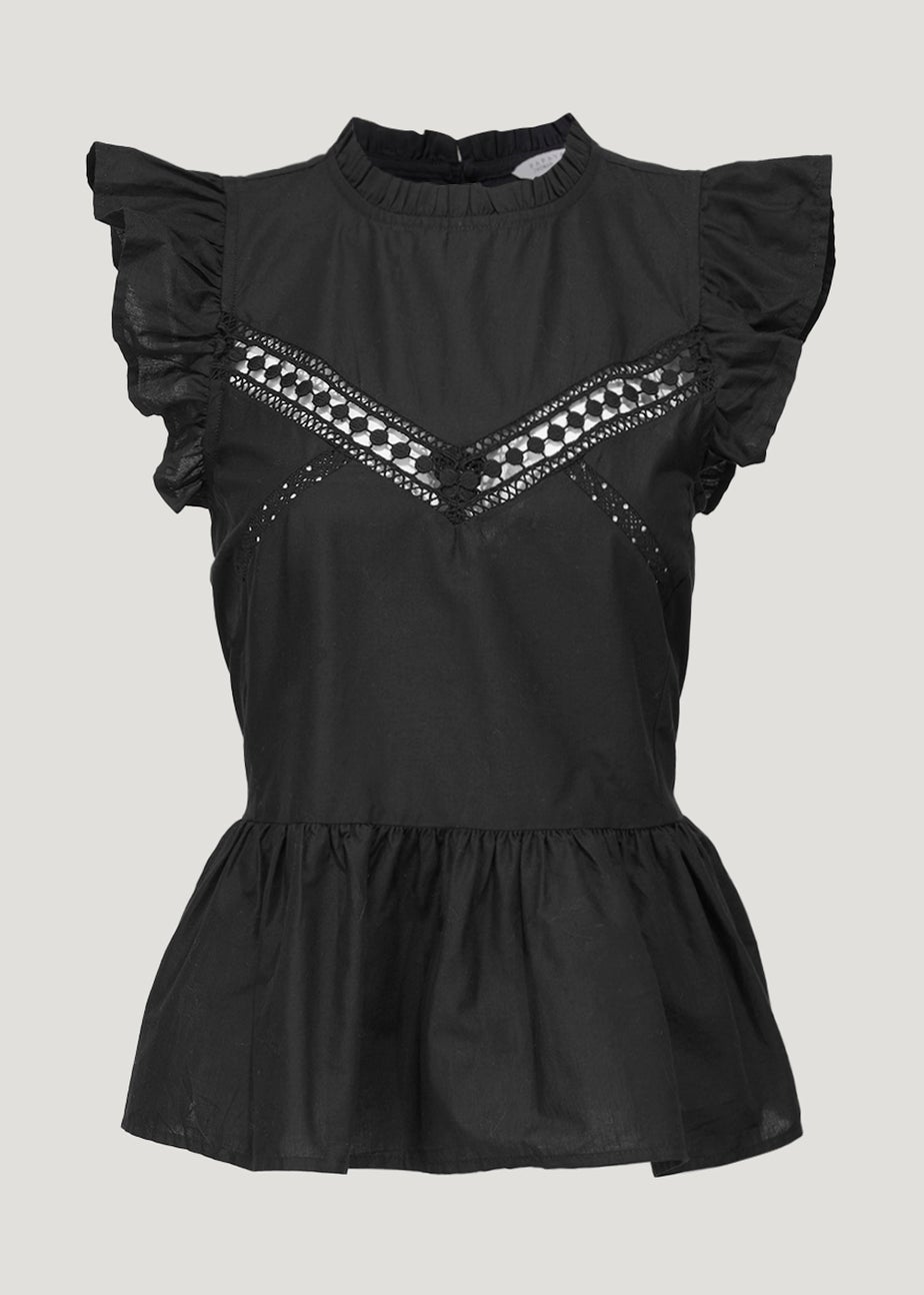 Black Frill Victoriana Blouse
