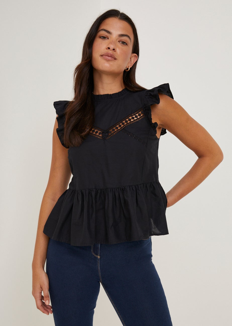 Black Frill Victoriana Blouse