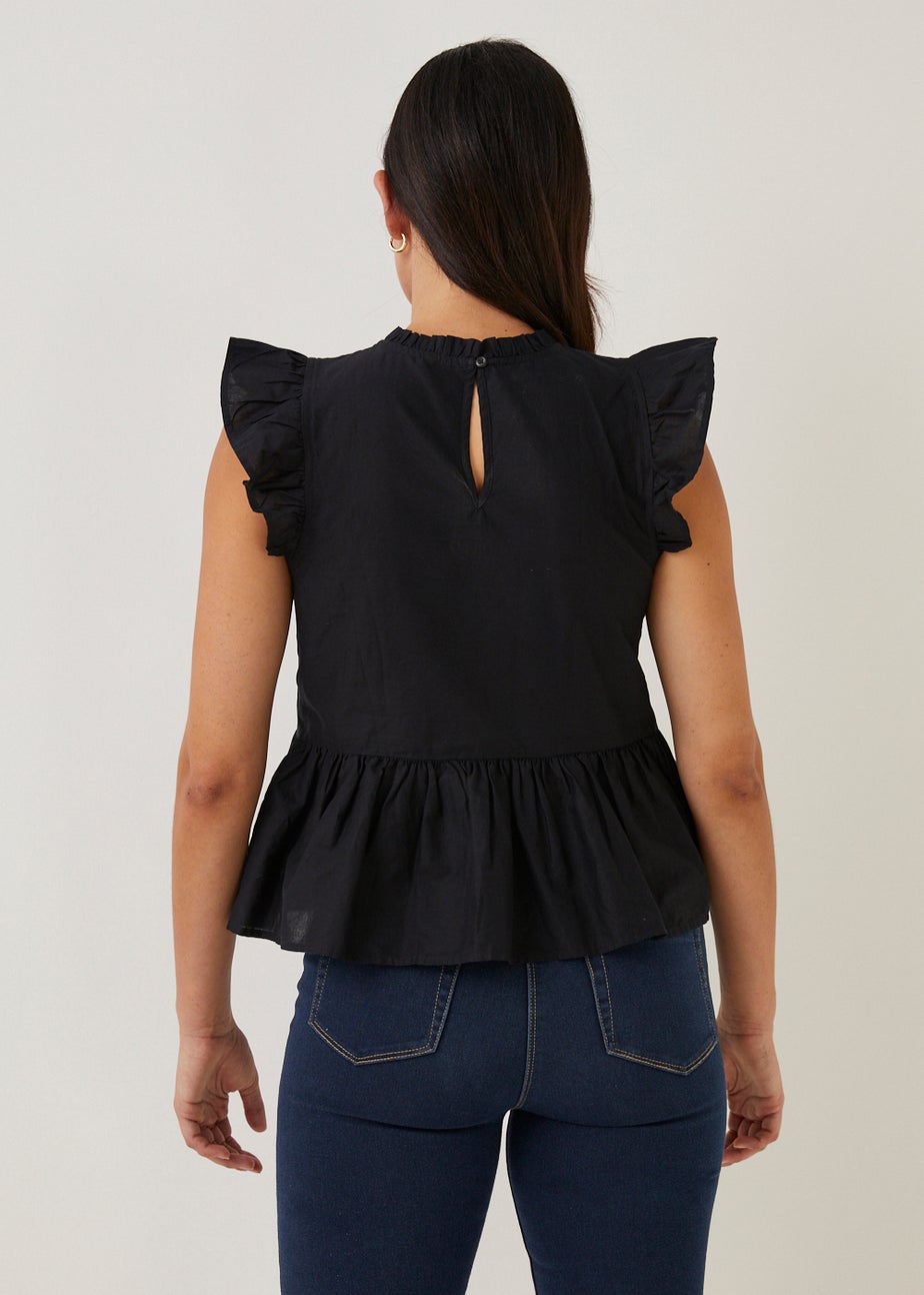 Black Frill Victoriana Blouse
