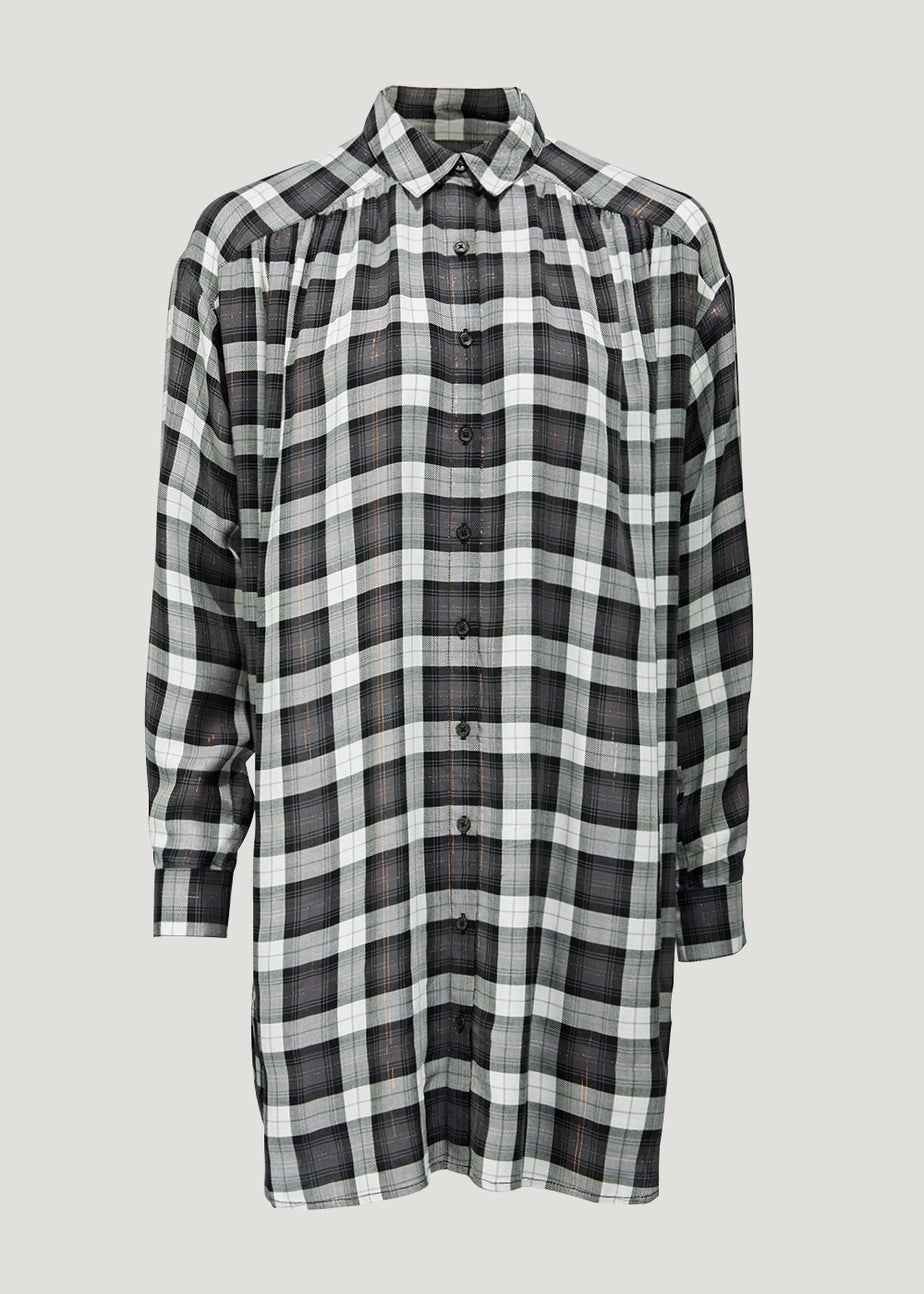 Grey Check Longline Shirt