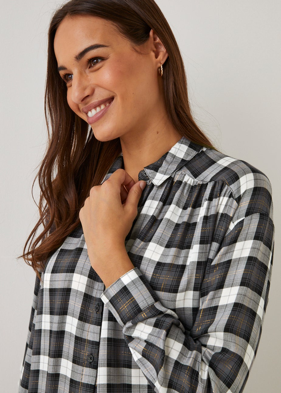 Grey Check Longline Shirt