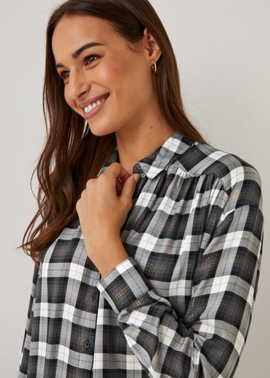Grey Check Longline Shirt