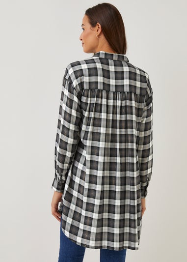 Grey Check Longline Shirt