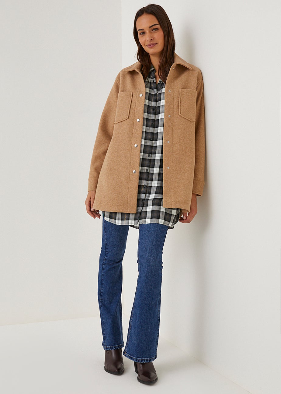 Grey Check Longline Shirt