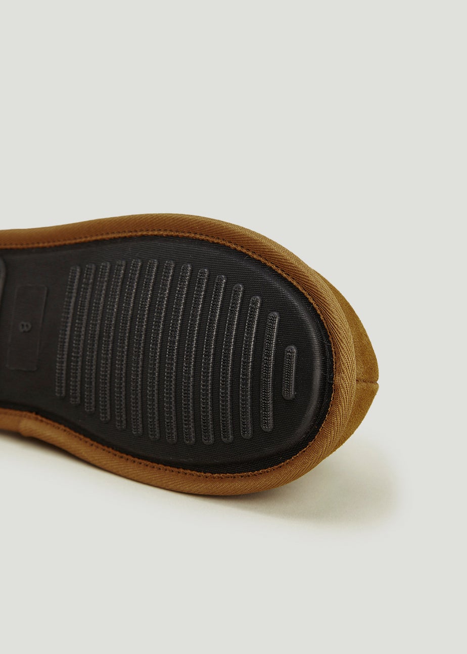 Tan Suede Mule Slippers