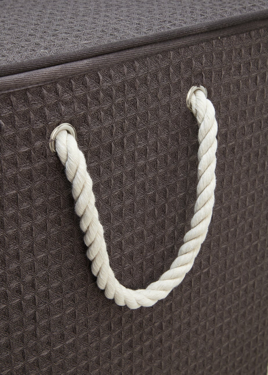 Grey Waffle Narrow Laundry Box (40cm x 21cm x 60cm)