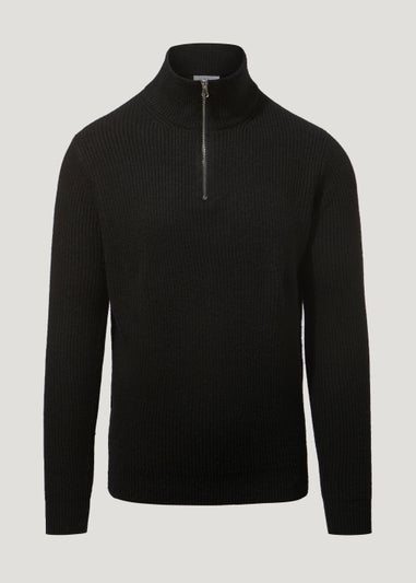 Black Midweight 1/4 Zip Jumper