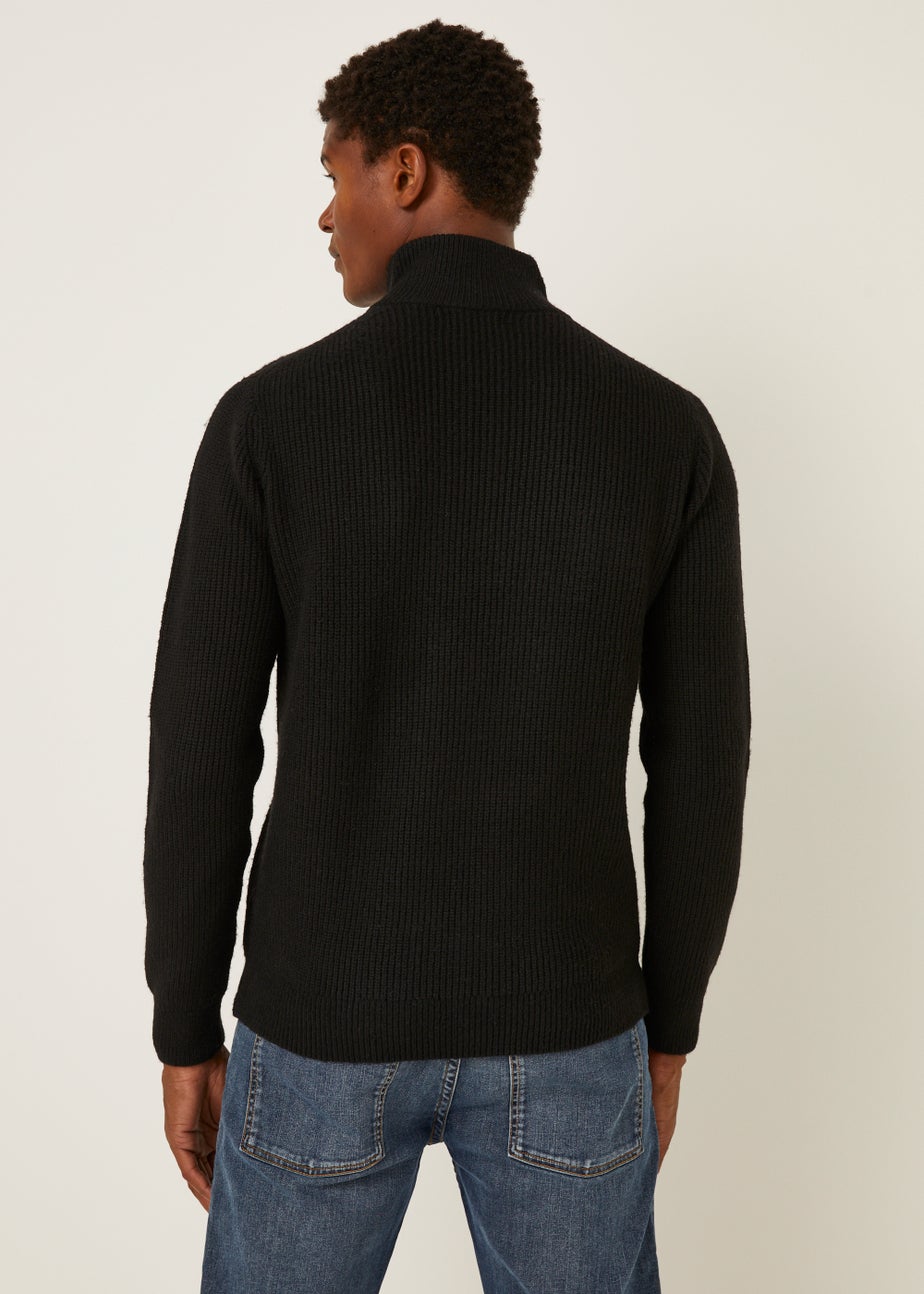 Black Midweight 1/4 Zip Jumper