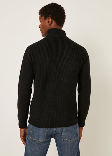Black Midweight 1/4 Zip Jumper
