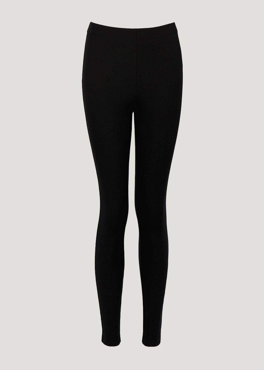 Black Ribbed Ottoman Leggings