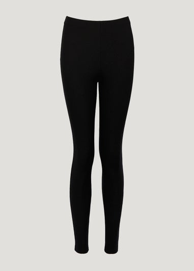 Black Ribbed Ottoman Leggings