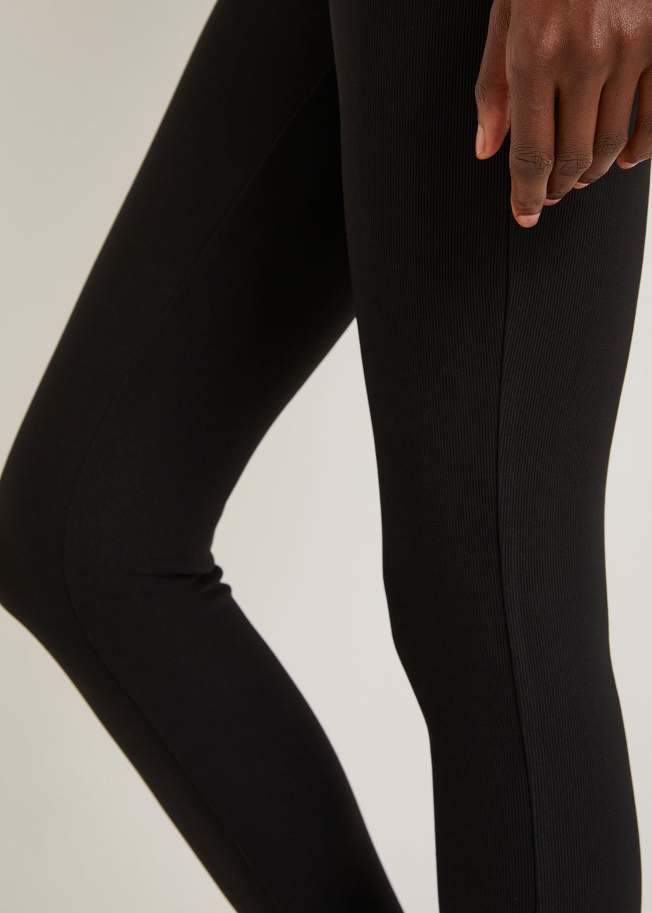 Black Ribbed Ottoman Leggings