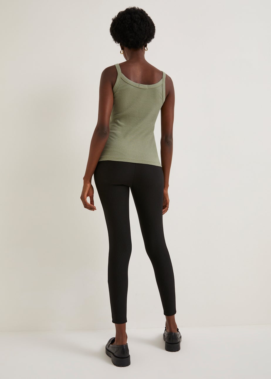 Black Ribbed Ottoman Leggings