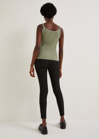 Black Ribbed Ottoman Leggings