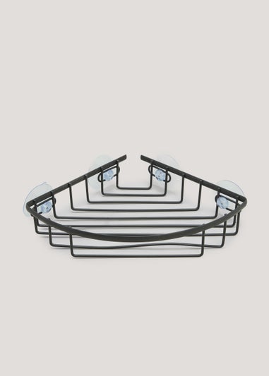 Grey Wire Corner Shower Basket (0.5cm x 19.5cm x 27cm)