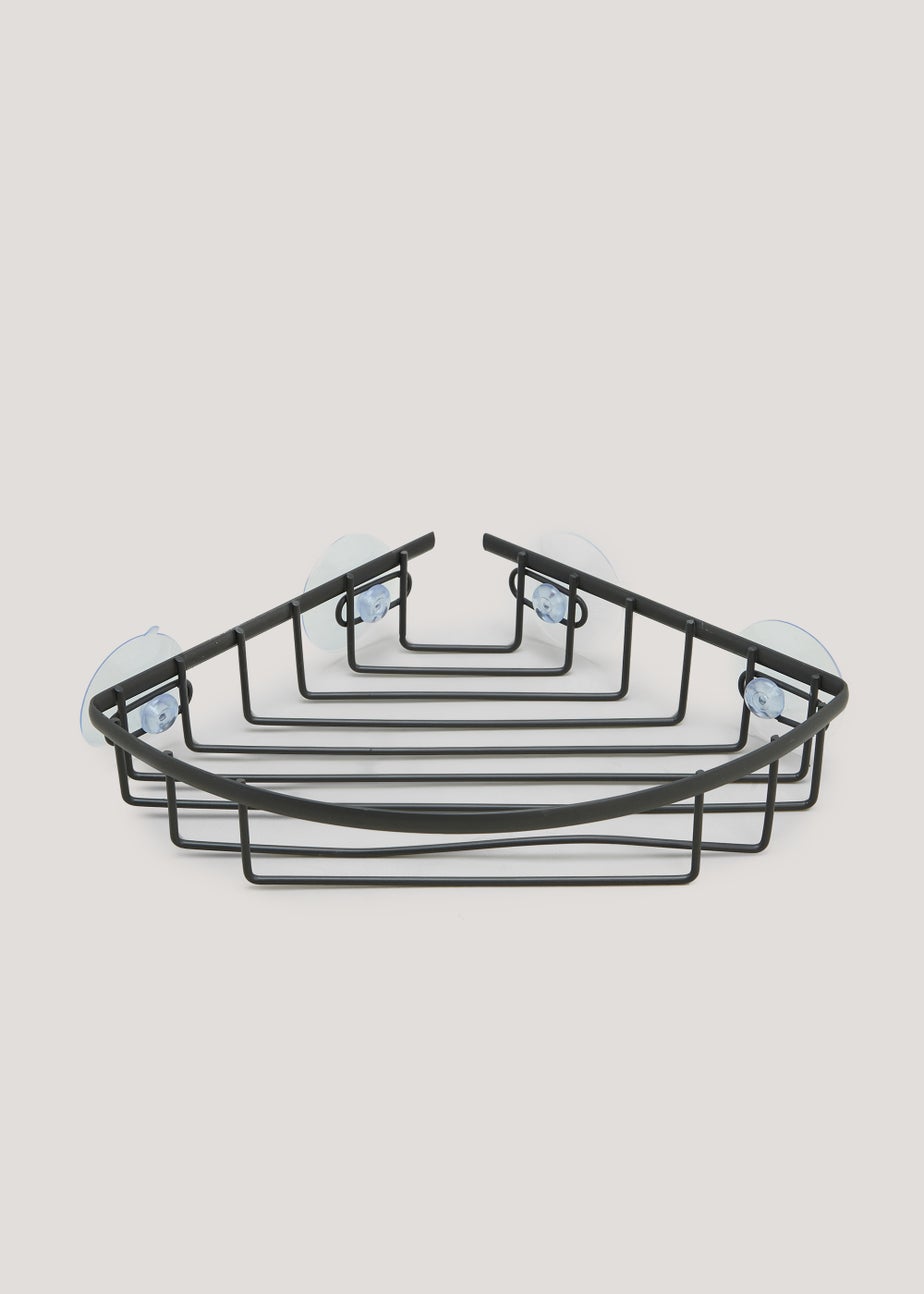 Grey Wire Corner Shower Basket (0.5cm x 19.5cm x 27cm)