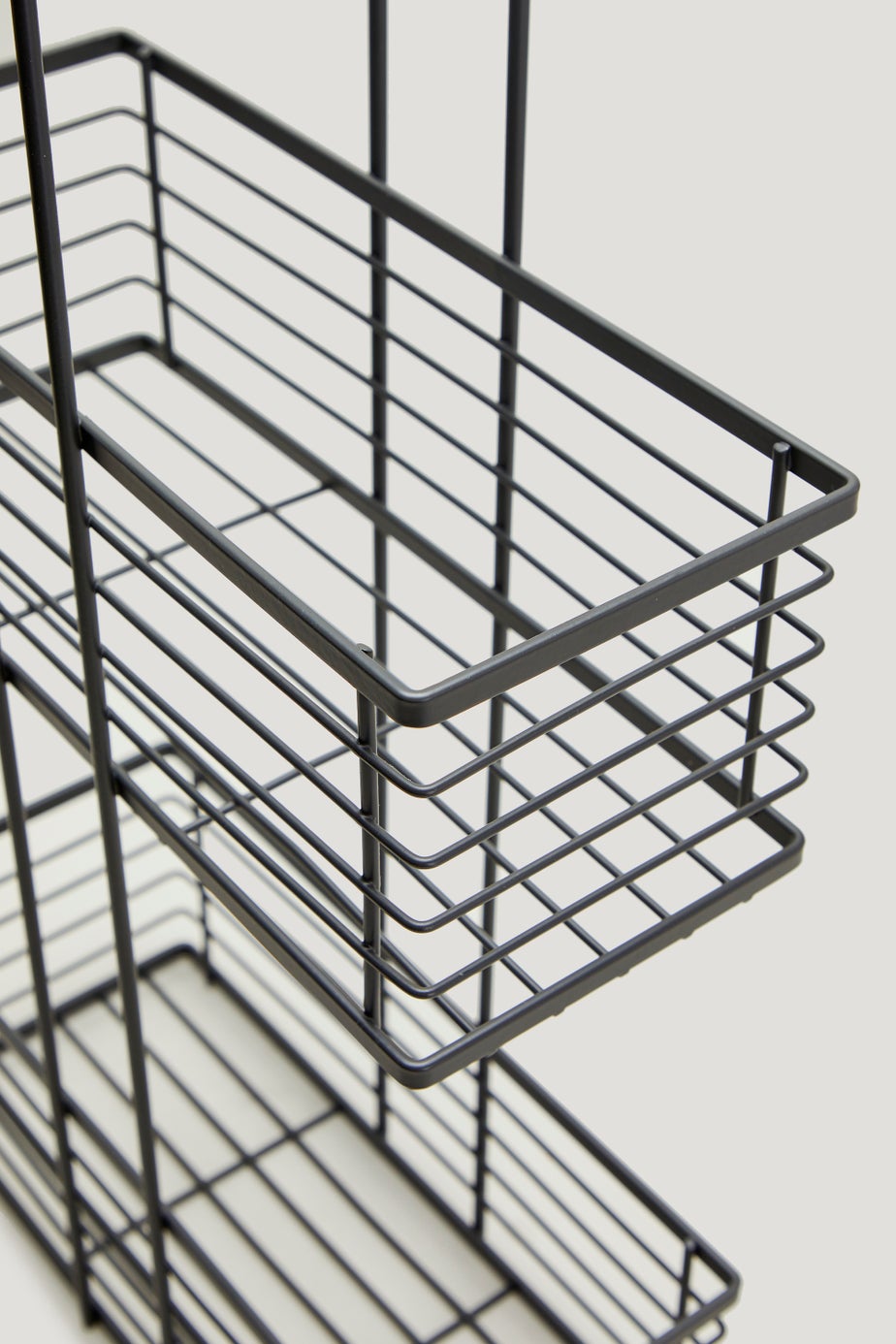 Grey 3 Tier Wire Storage Caddy (82cm x 13cm x 30cm)