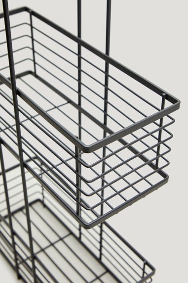 Grey 3 Tier Wire Storage Caddy (82cm x 13cm x 30cm)