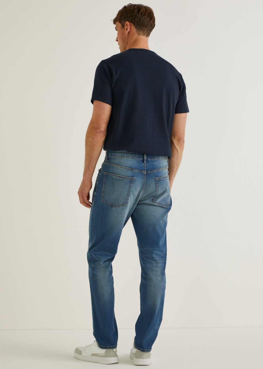 Mid Wash Stretch Slim Fit Jeans