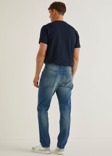 Mid Wash Stretch Slim Fit Jeans