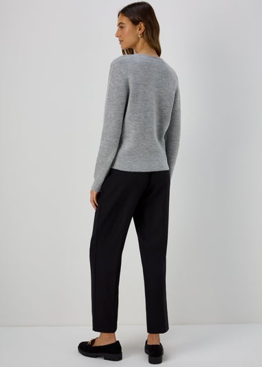 Et Vous Black Pleat Front Snaffle Trousers
