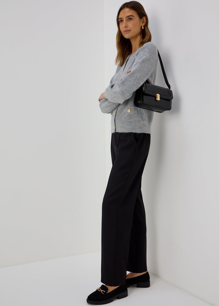 Et Vous Black Pleat Front Snaffle Trousers