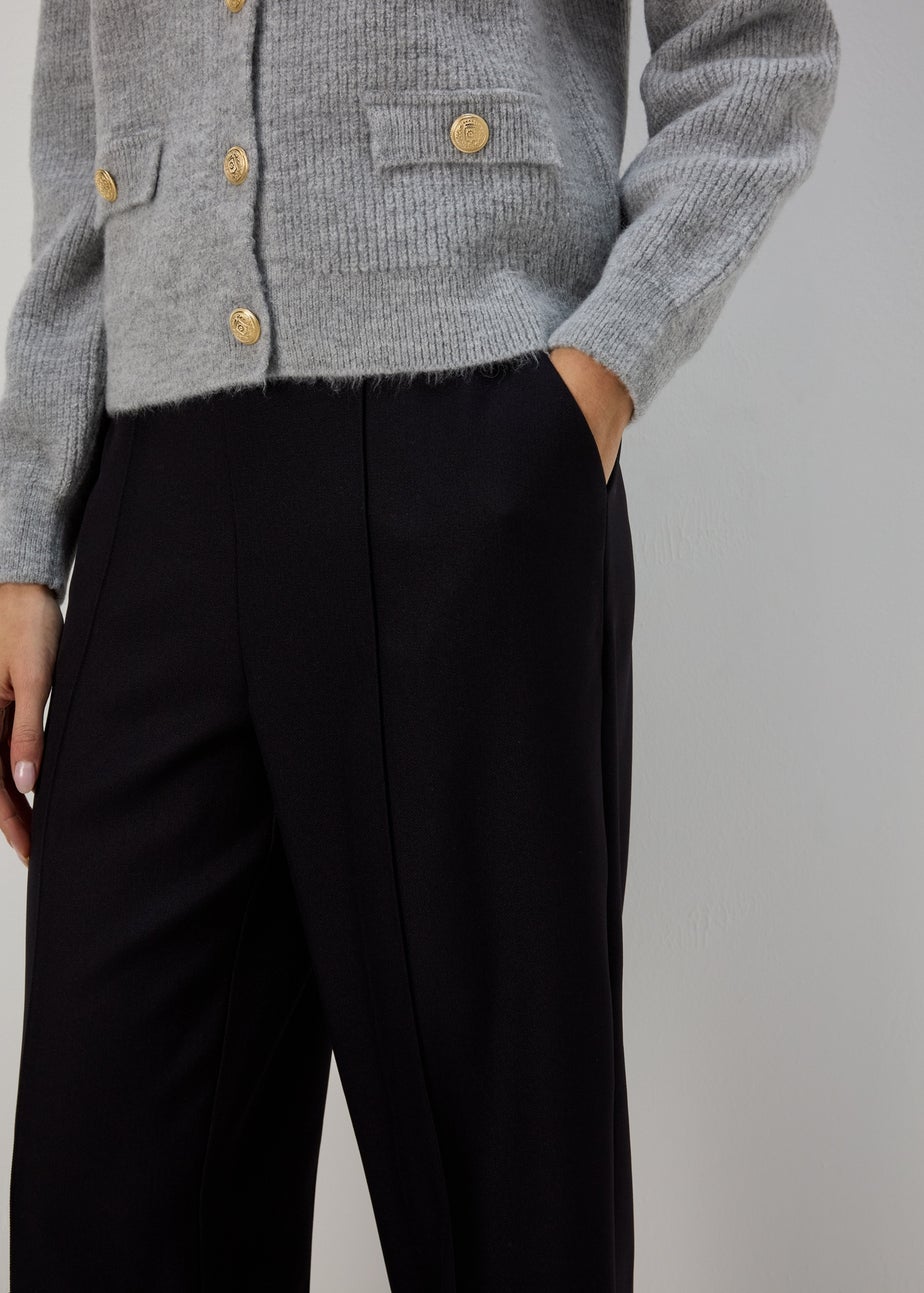 Et Vous Black Pleat Front Snaffle Trousers