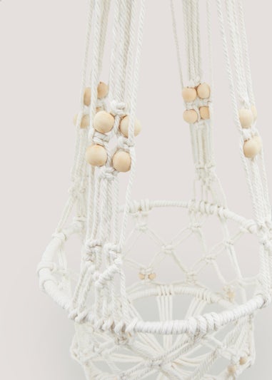 Cream Macrame Hanging Planter (100cm x 25cm)