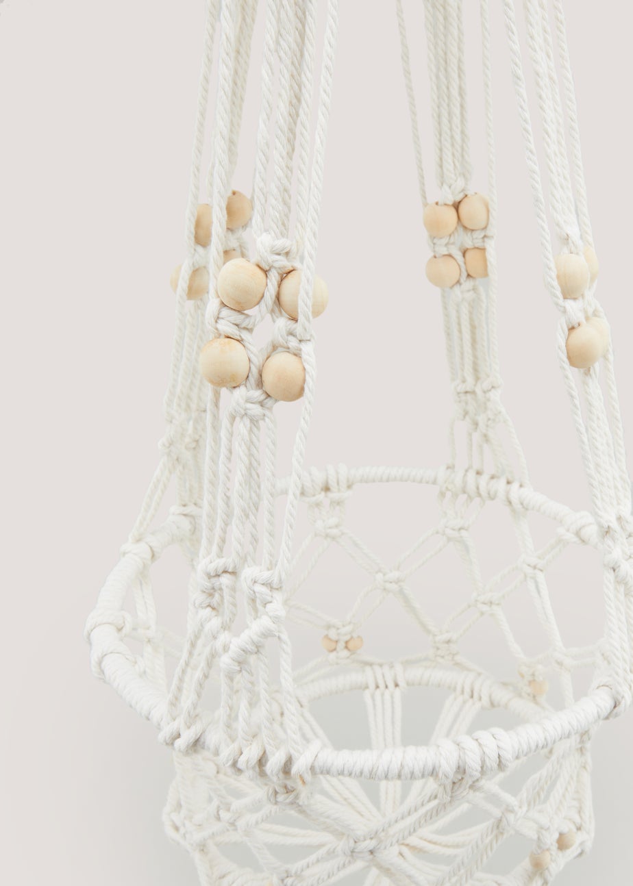 Cream Macrame Hanging Planter (100cm x 25cm)