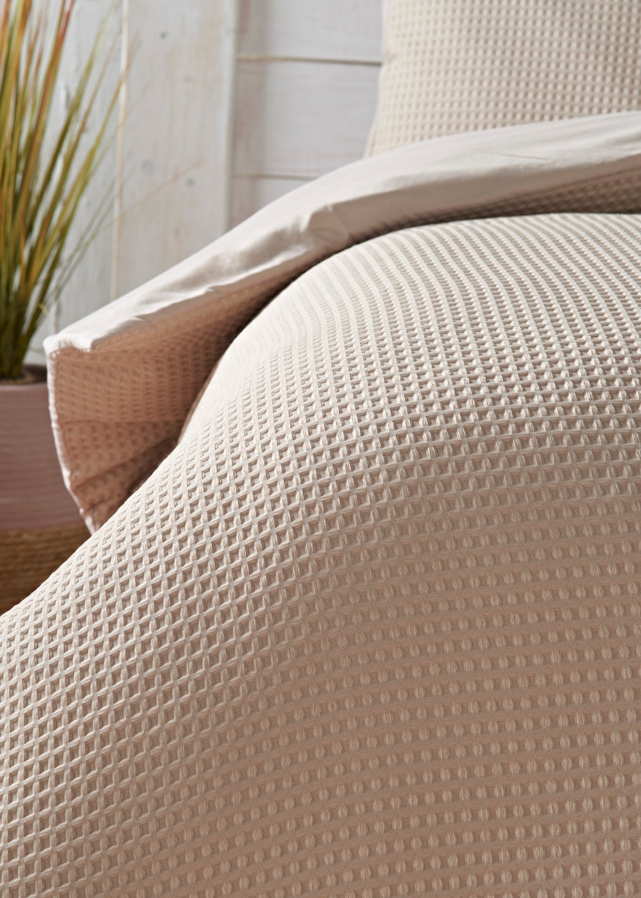 Cream Waffle Duvet Cover
