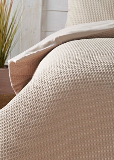 Cream Waffle Duvet Cover