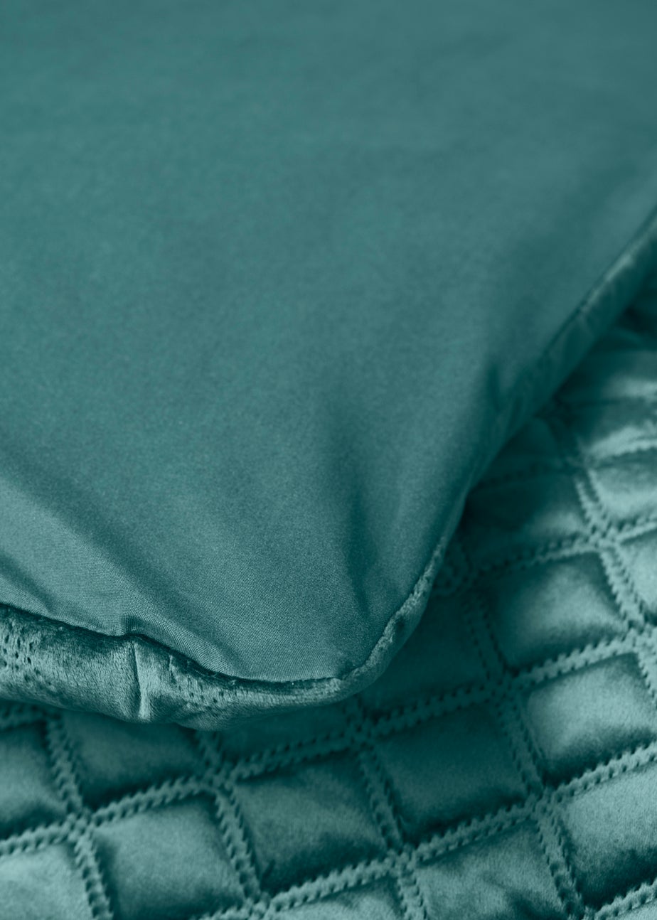 Teal Velvet Pinsonic Duvet Cover