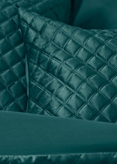 Teal Velvet Pinsonic Duvet Cover