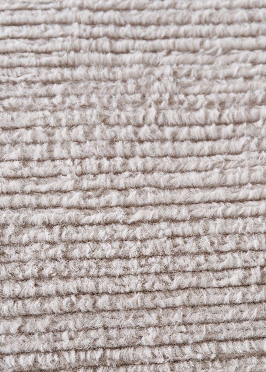 Grey Ribbed Sherpa Fleece Duvet Cover