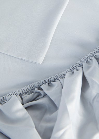 Grey Super Soft Fitted Bed Sheet & Pillowcase Bundle