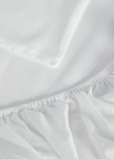 White Super Soft Fitted Bed Sheet & Pillowcase Bundle