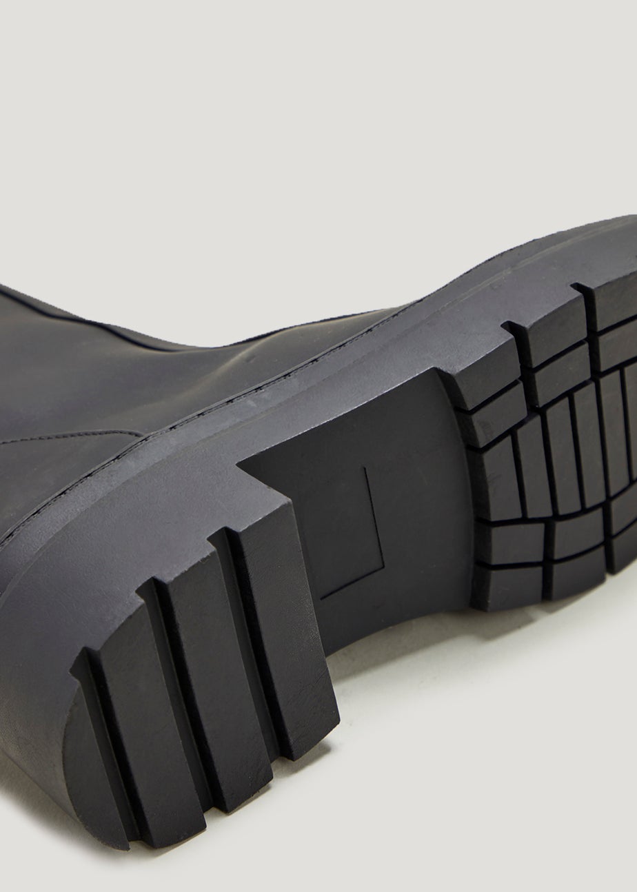 Head Over Heels Black Zip Chunky Ankle Boots