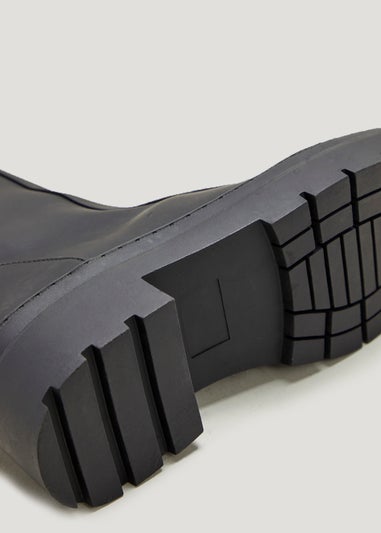 Head Over Heels Black Zip Chunky Ankle Boots