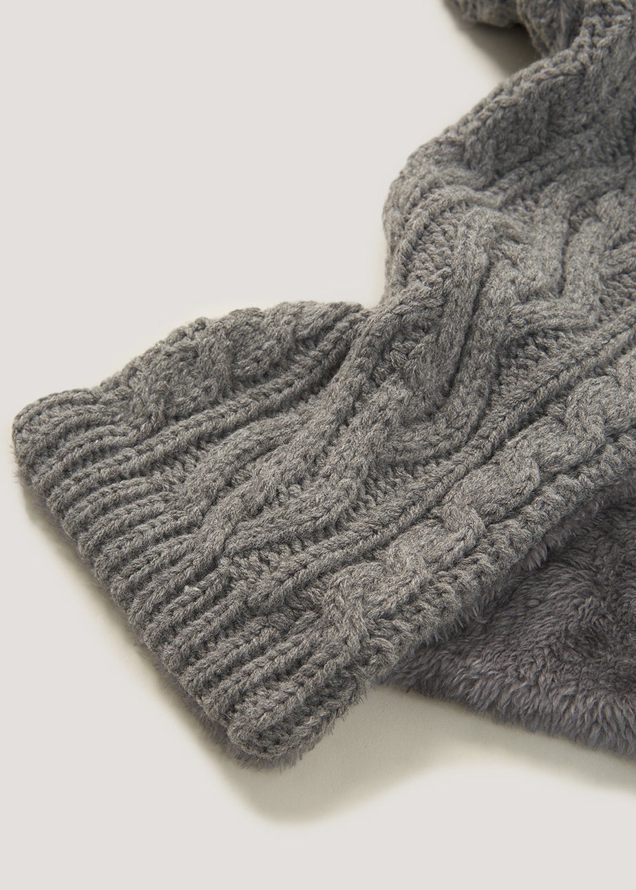 Kids Grey Hat Scarf & Gloves Set (3-13yrs)