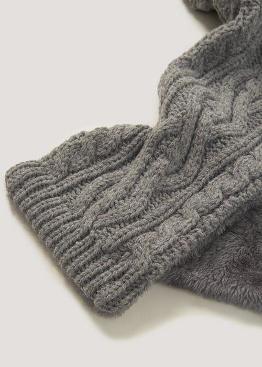 Kids Grey Hat Scarf & Gloves Set (3-13yrs)