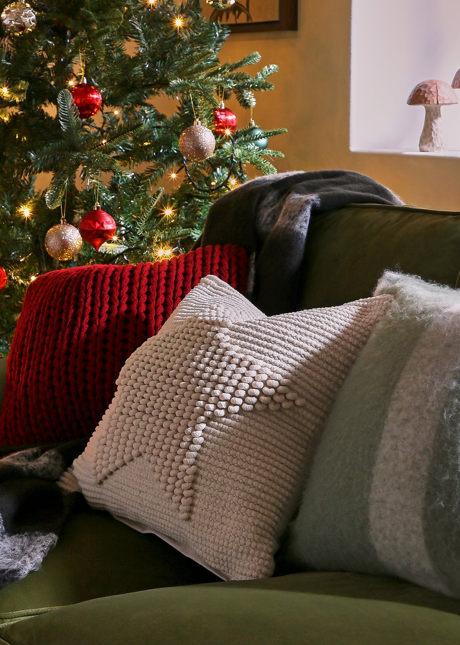 Black Check Faux Mohair Throw (130cm x 150cm)