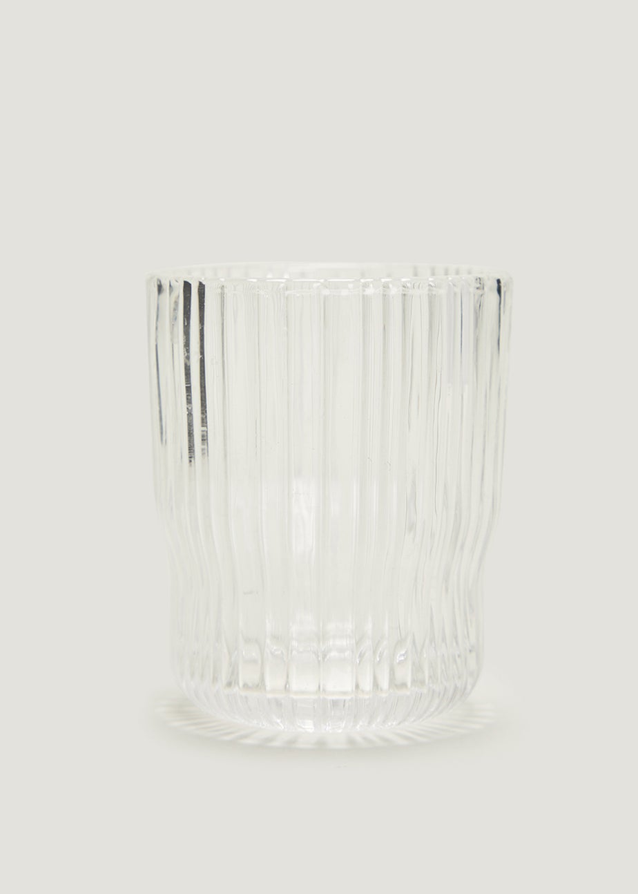 2 Pack Clear Ribbed Tumblers (8cm x H9.5cm)