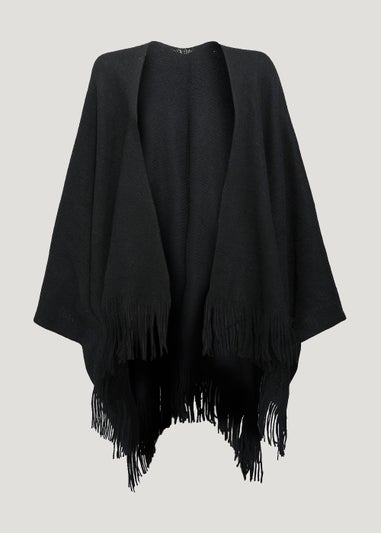Black Essential Brushed Shawl