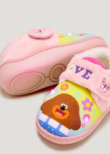 Girls Pink Hey Duggee Light Up Slippers (Younger 4-12)